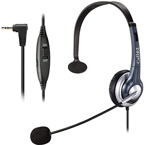 2.5mm Telephone Headset with Microphone Noise Cancelling, Mono Cordless Phone Headset Work for Gigaset C430A CL660A Panasonic KX-DT521 KX-DT543 Polycom Cisco SPA Grandstream Home Office IP Desk Phones