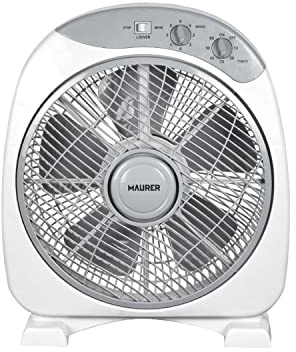 MAURER Ventilador Box Ø 30cm 40 Watt. 3 velocidades Aspas gran tamaño, 3 Con temporizador