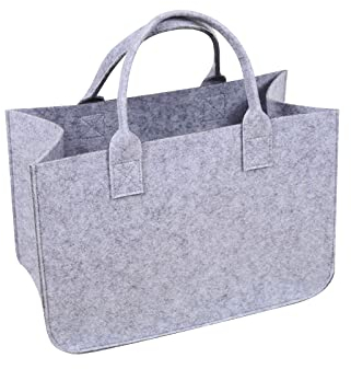 Filztasche Einkaufstaschen,40x25x20cm Große Einkaufs-Tasche mit Henkel, Praktische Einkaufskorb vielseitige Tragetasche zur Aufbewahrung von Holz, Faltbare Kaminholztasche zur Spielzeug Aufbewahrung