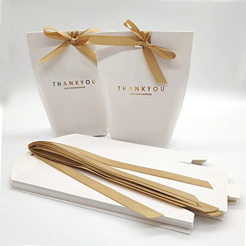 Hayaww 12 Pcs PapiertüTen GeschenktüTen, Kraftpapier GeschenktüTe PapiertüTen Mit Henkel Hochzeitsfest-Geschenkverpackung Pralinenschachtel FüR Weihnachtsfeierdekorationen Zum Valentinstag (Weiß)