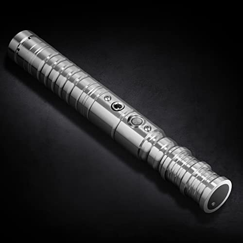 Hlieeosfcn Spada Laser, 7 Colori RGB FX Dueling Light Saber per Bambini, Argento Metallo Manico in Alluminio Spada Laser Splicabile, Regalo per Bambini Halloween Cosplay