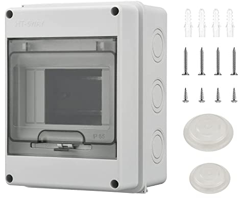 Cuadro Eléctrico, Caja Estanca Exterior, Caja de Protección de Distribución de 5 Módulos,Cuadro Eléctrico para IP66 Impermeable Transparente, para Electricidad, Comunicación