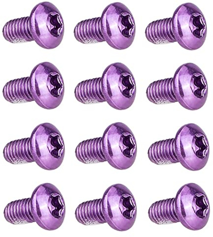 TAKONE Fahrrad Bremsscheiben Schrauben 12 Stück M5x10mm Violett T25 Rotor