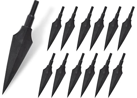 NIKA ARCHERY Confezione da 12 Punte di Freccia 150 grani Punte da Caccia tiro con L'Arco Punte fisse in Metallo per frecce frecce da Balestra frecce da Balestra Caccia al Bersaglio