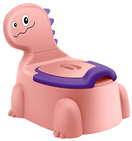 Töpfchen für Kinder Kindertoilette Baby Toilette Kindertopf Dinosaurier Toepfchen Potty Klo Babytopf Kind Topf WC Toepfchen Kleinkinder Training Tragbares 1-6 Jahr Jungen Mädchen Kindertöpfchen Rosa