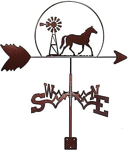 CAZARU Girouette en métal Animal Cheval Ornement girouette en Fer girouette Vent Direction indicateur scène Jardin Outils de Mesure