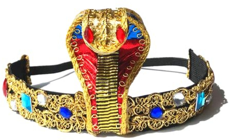 VIKSAUN Stirnband mit Ägyptischer Schlange Diadem Kleopatra Kobra Ägyptische Krone Kopfschmuck Der Ägyptisches Kostüm Zubehör, Ägyptische Königin, chlange Medusa Halloween Schmuck (1 Stück)
