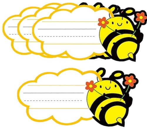 48 targhette autoadesive impermeabili con api, 8,9 x 15,2 cm | Targhette con api per classe, facili da scrivere e staccare, simpatiche targhette per scuola materna e insegnante