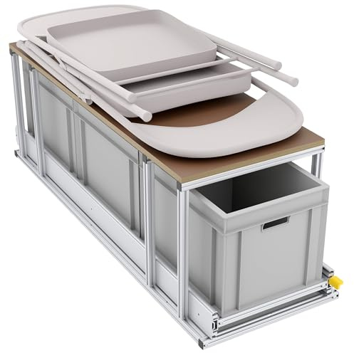Tinobu Heckauszug mit Ablage für Campingzubehör, Länge 120cm, Kastenwagen Ausbau Bettgestell (Breite: 30cm)