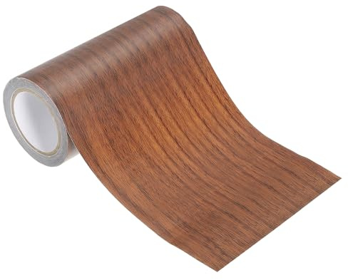 PATIKIL 1 Stück 150mm x 4.57m Klebeband Holzoptik 6 x15' Selbstklebendes Holzmaserung Reparaturband Holz Klebefolie zur Reparatur von Fußböden, dunkelbraune Eiche