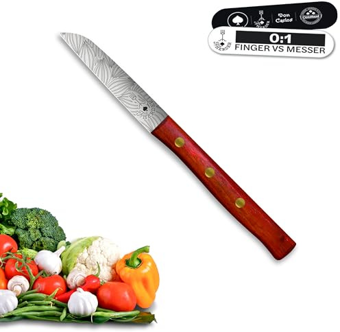 Premium Gemüsemesser - Extra Scharf, Allzweckmesser, Solingen, Schälmesser, Küchenmesser, Kneipchen, edler Holzgriff, Rostfrei (Blatt, Padouk)