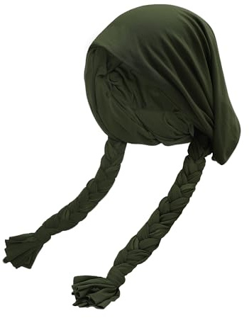 ZLYC Chemo huvudbonad förbunden huvudscarf för kvinnor lätt mössa hatt skalle skydd keps huvudsjalar, Fläta armégrön, one size