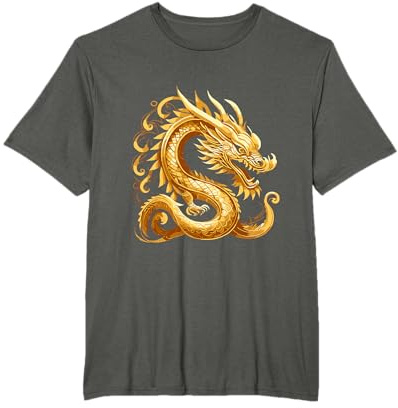 Nouvel An chinois Dragon Rouge Or Zodiaque Printemps Festival Luna T-Shirt