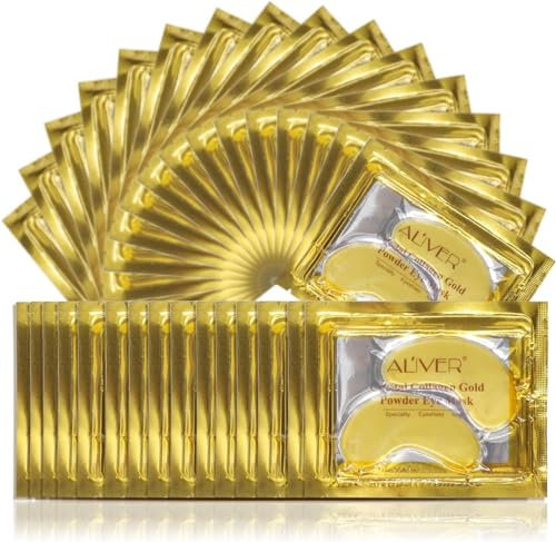 Maschera sotto gli occhi - I cuscinetti in gel al collagene 24k oro sotto gli occhi riducono le occhiaie e gli occhi gonfi, anti-rughe, lenitive linee secche, cerotti per gli occhi cura di sé 25 paia