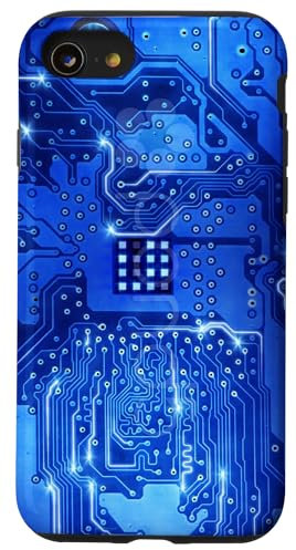 Carte mère bleue pour ordinateur Coque pour iPhone SE (2020) / 7 / 8