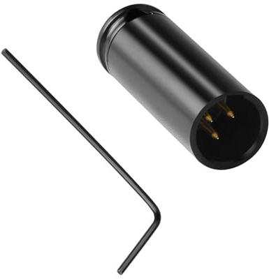 QIANRENON Kompakter 3Pin Mini XLR Stecker Löten Adapter Vergoldet 3Pin Mini XLR Stecker Einstellbarer 90° Rechter Winkel Gelöteter Anschluss, passend Φ1.5mm Φ3mm Kabel, mit 0.9mm Schraubenschlüssel