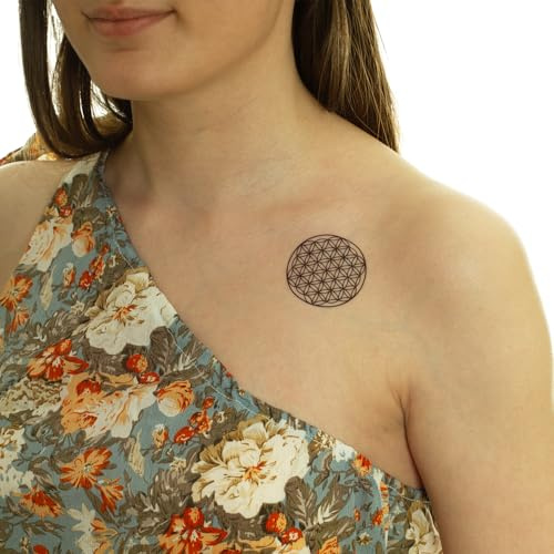 10 x Blume des Lebens Tattoo - Symbol für die Kraft der Schöpfung - Temporary Body Tattoo (10)