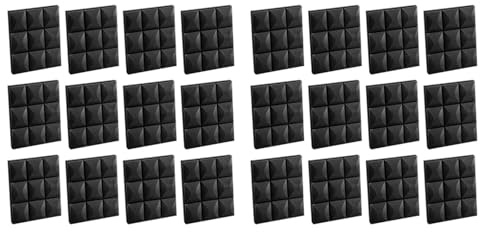 Xptieeck 24 StüCk Akustikschaumplatten, SchalldäMmender Isolierschaum, 30 X 30 Cm, Kein