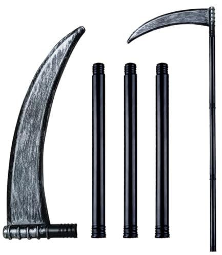 VOPIWOZ Sense Halloween Accessoires Für Kinder und Erwachsene Länge 93cm Perfekt für Halloween und Fasching Sensenmann Kostüm Eine gruselige Atmosphäre für eine Halloween Party Schaffen