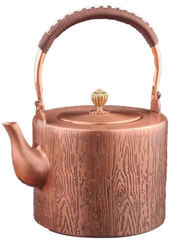 Retro Teekessel, 2L Wasserkessel Induktion Flötenkessel Vintage Kupferkessel, Teekanne Aus Massivem Kupfer, Handgefertigt Wasserkessel Camping Kessel Für Induktionsherd Gasherd A