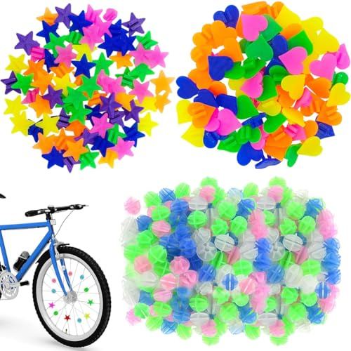 Lot de 216 Perles Rayons Velo,Decoration Rayon Velo, Décorations de Perles à Rayons de Vélo Colorés,Clip Rayon Vélo Coloré Réflecteurs de Rayons de Vélo,pour Une Large Gamme de Vélos.
