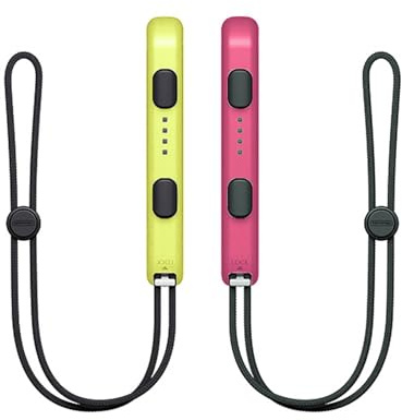 SSKHE 1 Pair Switch Controller Wristband, Rose and Fluorescent Green Adjustable Gamepad Strap with Automatic Lock, Portable Replacement Accessories, Keep Smoothly and Safely, for Nintendo Switch Game