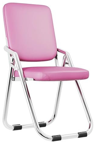 lyxamjrzyp Tragbare Klappstühle, Klappstuhl aus Galvanisiertem Kohlenstoffstahl mit PU-Leder, mit Gepolstertem Stuhl Klappbar, für das Home Office(Purple)