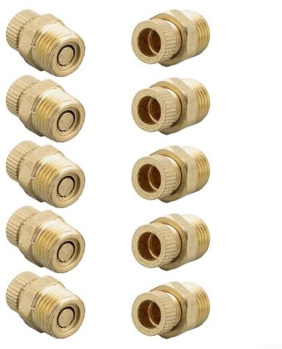 Eawfgtuw Messing Luftkompressor Ablassventil Schraube 10er Set Leise Kleine Luftpumpe Zubehör Hochleistungs-Kupferarmatur für Schraubenkompressoren