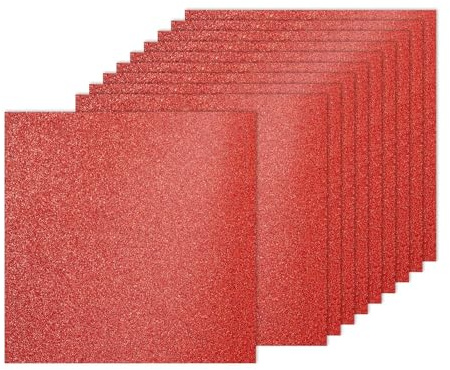 PATIKIL 40 Fogli Di Cartoncino Glitter Rosso Scuro, 12x12 Pollici Carta Glitterata Cartoncino Lucido Scrapbook 250gsm Carta Scintillante Grande Brillantezza Per Artigianato Scrapbook