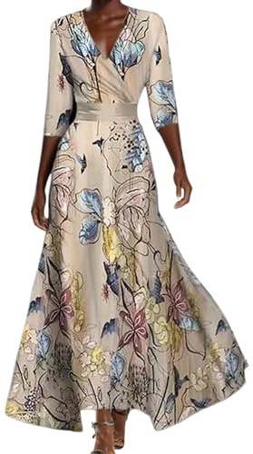 uxxnjfg Vestidos De Fiesta Mujer Elegantes Fiesta Vestidos Elegante Manga Larga De Graduación Coctel Ropa Boho Casual Playero Prom Dress