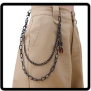 Resweky Cadena de pantalones de araña multicapa para Halloween, color negro, hip hop, gótico, punk, cristal, cadena de metal, cadena de cintura, cadena de cartera, joyería corporal para mujeres y