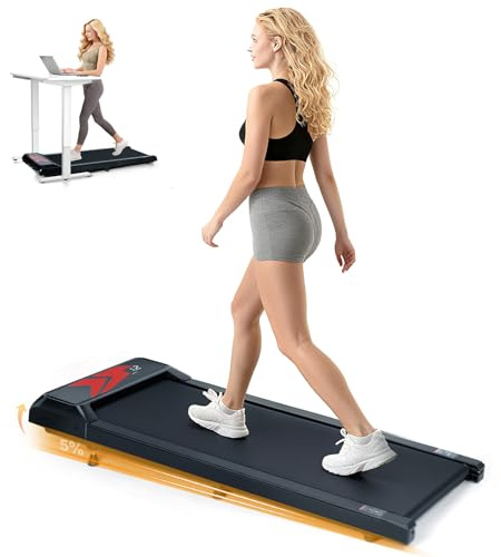 AiQInu 5% Inclinación Cinta De Correr, 2.5 HP Cinta De Andar, con Mando A Distancia, Pantalla Led y Funcionalidad De Aplicación Bluetooth, Walking Pad para Casa Uso DoméStico Y En La Oficina, 2-6 Km