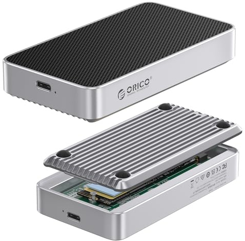 ORICO 80 Gbps M.2 NVMe SSD alloggiamento, sistema di raffreddamento silenzioso, compatibile con Thunderbolt 5/4/3/USB4, supporta M.2 NVMe M-Key 2280 SSD, per utenti con Mac/PC ad alte prestazioni