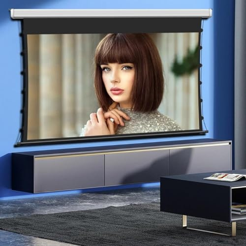 Pantalla de proyección eléctrica, tensión de pestaña de 150 pulgadas motorizada para proyector UST de largo alcance, compatible con HD 4K 3D