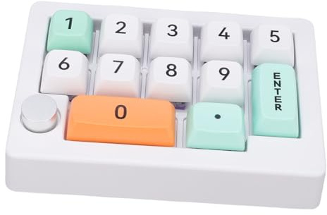 Sxhlseller Kabelloses Makro-Pad mit 12 Tasten und Joystick, Hot-Swap-fähige Mechanische Gaming-Tastatur – Programmierbare RGB-Tastenkombinationen und, Wiederaufladbar für PC-Gamer (White)