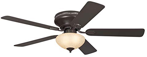 Westinghouse Lighting cm Deckenventilator Everett mit Einzelleuchte und fünf Flügeln, Ausführung in Espresso mit Lampenschirm aus Scavoglas, 7215440, Braun