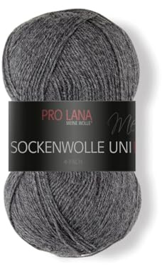 Pro Lana Sockenwolle Uni 4-fach 405 - mittelgrau