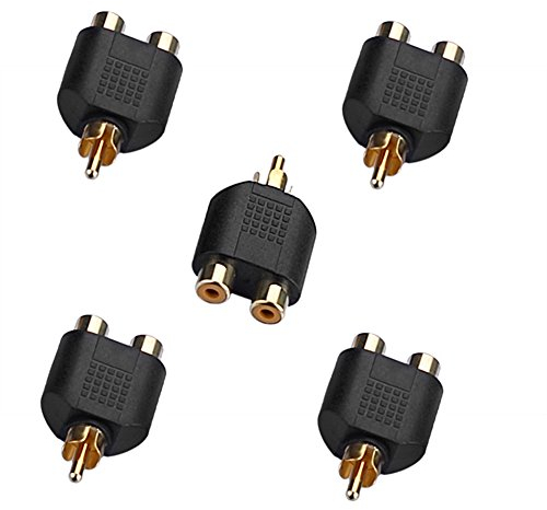 Sienoc Adattatore sdoppiatore Y Cinch Cavo AV Audio 2 femmina a 1 maschio 5pz