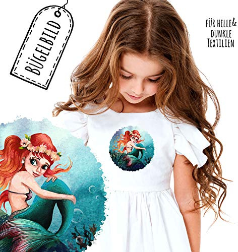 Bügelbilder Applikation Meerjungschfrau Unterwasser Bügelbild Patch Bügelmotiv Aufbügelbild Shirt bb194 - ausgewählte Größe: *Gr.1 - ca. 10cm x 10cm*