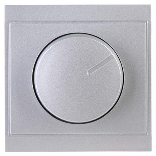 Kopp Malta silber, Druck-Wechsel-Schalter, Kombigerät, LED-Dimmer, für Glüh-Lampen, 230V Halogenlampen, Phasenanschnitt, 843020085