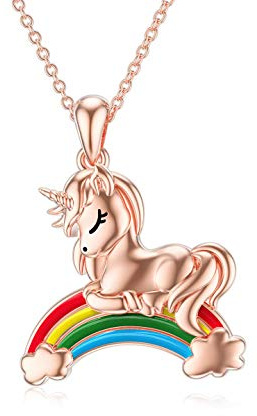 ROMANTICWORK Tier Halskette Sterling Silber Tier Anhänger Halskette Katze Eule Pinguin Delfin Hase Meerjungfrau Taube Pfau Kette Schmuck Geburtstag Geschenke für Damen Mädchen