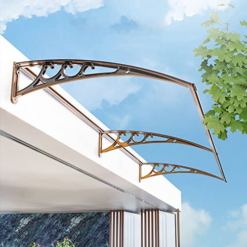 Wasserdicht Vordach Überdachung Haustürvordach Pultvordach und Türüberdachung aus Polycarbonat und Aluminium Halterung,UV-Schutz Türdach Pultbogenvordach Eingangstür (80x260cm)