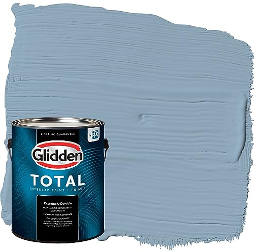 Glidden Total Interior Wall Paint & Primer All-in-One, Dresden Dream/Blue, Flat, 1 Gallon