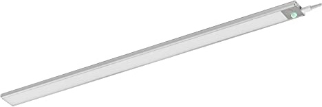 LEDVANCE LINEAR Spot sous meuble plat 60cm, 4W, 340lm, fonction lumière blanche CCT pour régler blanc chaud à blanc froid (3000K à 6500K), allumage/extinction sans contact, protection IP20