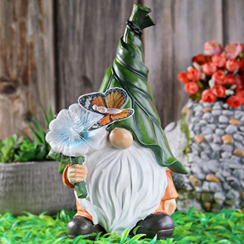 Syfunlv Gartenzwerg LED Solar Licht,Wasserdichtes Harz Figuren Solar Licht, Dauerhaftes Polyresin Material, Rasen Hof Nacht im Freien Dekorative Lampe, Für Außen Hof Patios Rasen Dekoration Geschenk.