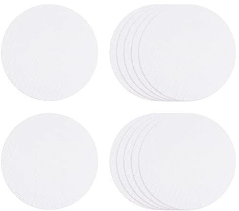 sourcing map 12pcs Non Slip Bathtub Stickers Bath Shower Floor 3.94 Anti-Slip Sticker Tape Round Style Decals for Bathroom Kitchen Bathtub Treads Stairs, White