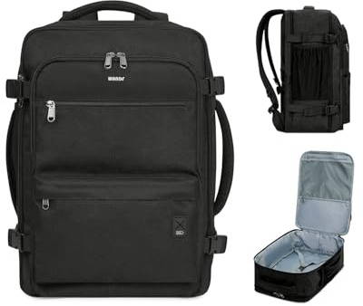 WANDF Travel Backpack For Spirit Airlines Personal Item Bag 18x14x8 with Wet Pocket, 17 Inch Laptop Backpack for Men Women（Black）