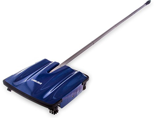 Carlisle FoodService Products Duo-Sweeper Rubberized Carpet and Floor Sweeper – Efficient Manual Cleaning for Restaurants with Low Pile Carpets (Pack of 4)