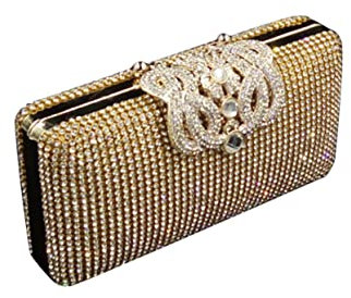 GALPADA Borsetta Sposa Per Cene Da Donna Borsa Diamanti Artificiali e Decorazione Forma Di Corona Chiusura Centrale Colore Dorato Elegante e Facile Da Trasportare
