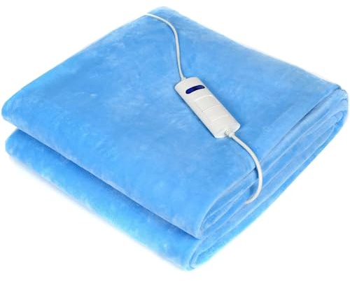 Syntrox Elektrische Heizdecke Fairba, Wärmedecke, Kuscheldecke, 6 Temperaturstufen, Heizkissen, Wärmeunterbett, Wärmezudecke, 160 Watt, 180cm x 130cm
